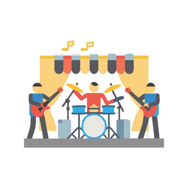 enstrümanları ve müzik aletleri olan bir grup insan