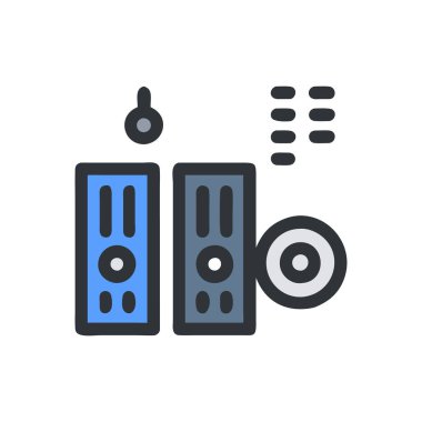 müzik vektörü renk çizgisi simgesi