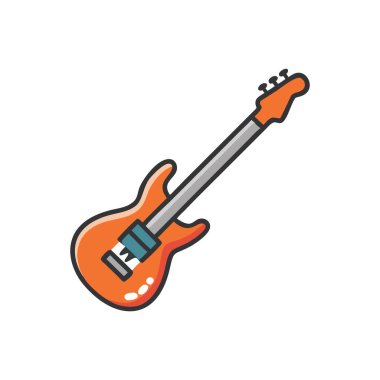 izole gitar çizgi film simgesi