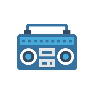 kaset vektör kabartma renk simgesi