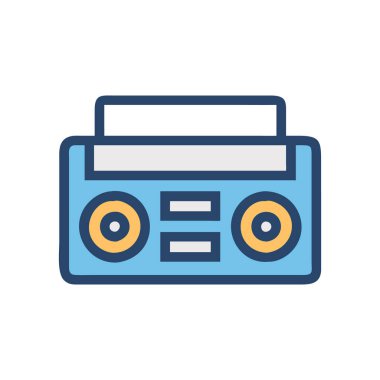 Radyo vektörü ince çizgi simgesi