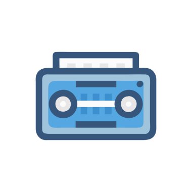 beyaz şeffaf arkaplan üzerinde kaset simgesi vektörü, kaset işareti