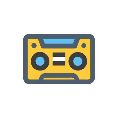 Şeffaf bir arkaplanda radyo vektör çizimi. Birinci kalite semboller. Simge, konsept ve grafik tasarımı için vektör simgesi