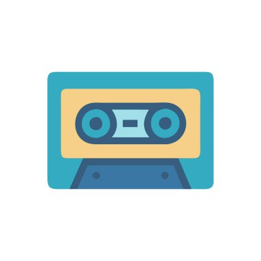 Beyaz arkaplan vektör illüstrasyon tasarımı üzerinde retro kaset oynatıcı