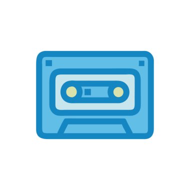 kaset beyaz arkaplan vektör illüstrasyonunda izole edildi