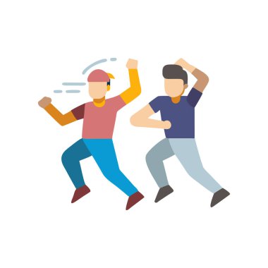 Erkekler disko topu ve gözlük vektör illüstrasyon tasarımı ile dans ediyor