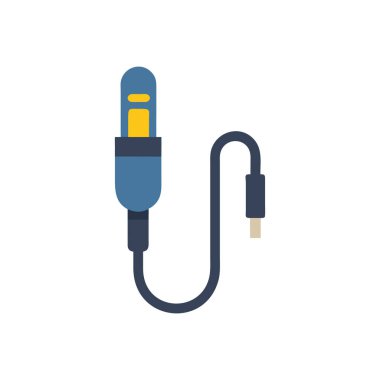 USB kablosu düz vektör simgesi