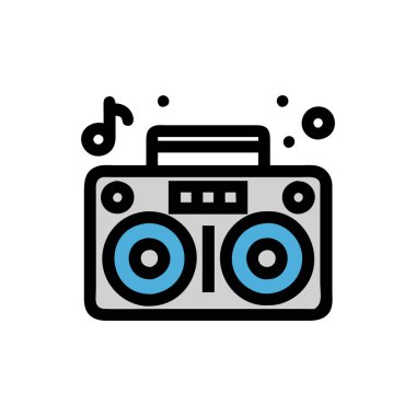 ses vektörü düz renk simgesi