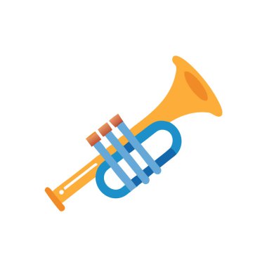 trompet müzik aleti simge vektör çizim tasarım