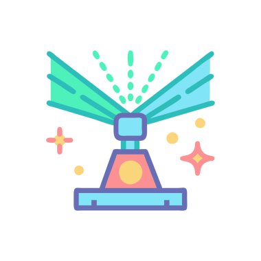 Sihirli lamba ikon vektörü. İnce çizgi işareti. izole edilmiş sınır sembolü çizimi