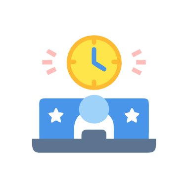 iş, yönetim, zaman, düz renk simgesi. vektör simgesi şablonu