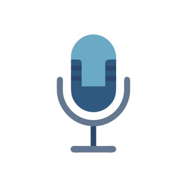 mikrofon ikonu, vektör illüstrasyonu. düz dizayn