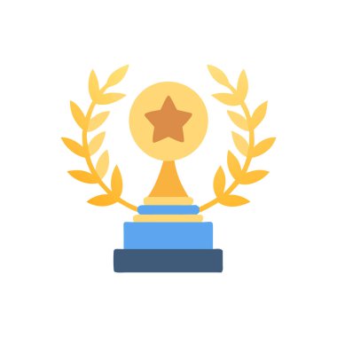 ödül vektörü düz renk simgesi