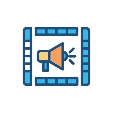 Konuşmacı simgesi. İnce çizgi çizimi. Beyaz arkaplanda izole edilmiş özet sembolü