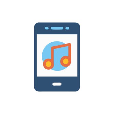 mobil müzik vektörü simgesi tasarımı