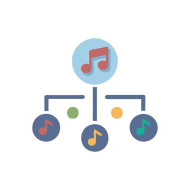 müzik notası ve ses simgesi vektör illüstrasyon tasarımı