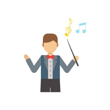 Keman vektörü illüstrasyonu çalan müzisyen.