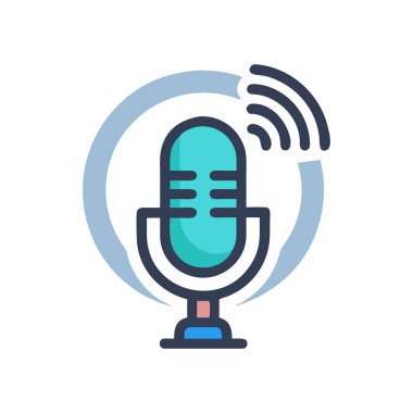 mikrofon simgesi vektör illüstrasyon tasarımı