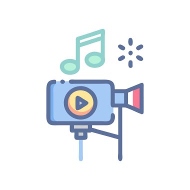 Müzik ve ses vektör tasarımlı video kamera
