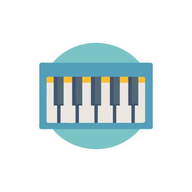 piyano klavyesi müzik enstrümanı düz simge
