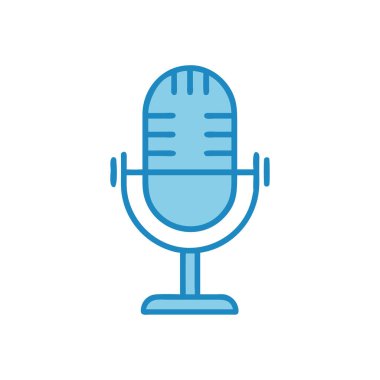 Ses dalgası vektör tasarımlı izole bir mikrofon