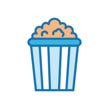 Çubuk vektör resimli bir kutuda mavi patlamış mısır.