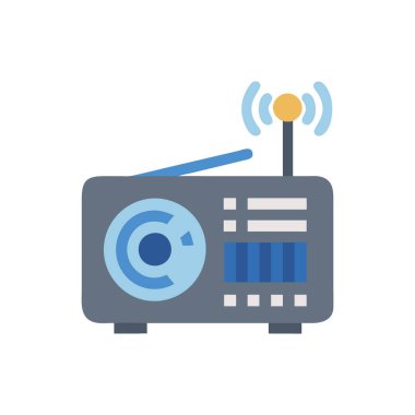 radyo vektörü düz renk simgesi