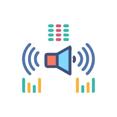 Hoparlör ikon vektörü İnce çizgi işareti. izole edilmiş sınır sembolü çizimi