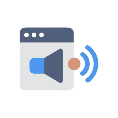 hoparlör vektörü düz renk simgesi