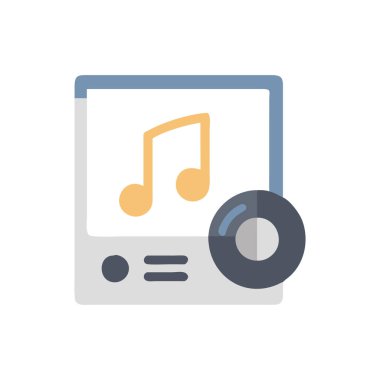 notalı ses oynatıcının düz vektör çizimi