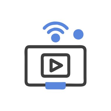 Web ve mobil uygulaması tasarım, Video logo kavramı için beyaz arka plan üzerinde izole video simge vektör