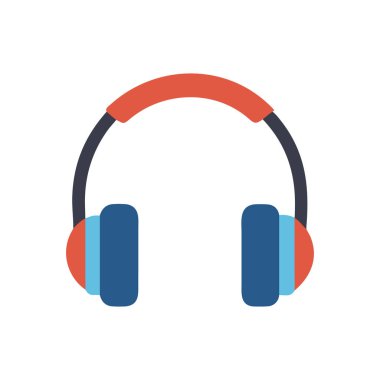 kulaklık vektörü düz renk simgesi