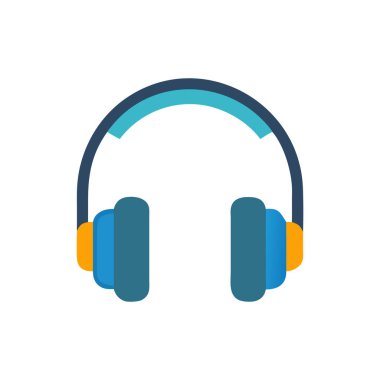 Şeffaf bir arkaplanda kulaklık vektör çizimi. Birinci kalite semboller. Konsept ve grafik tasarımı için vuruş simgesi.