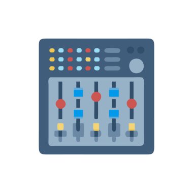 Müzik ve DJ ikonunun vektör çizimi. Stok için müzik ve dj vektör simgesi koleksiyonu.