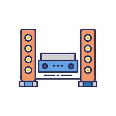 ses oynatıcı renk simgesi. vektör illüstrasyonu
