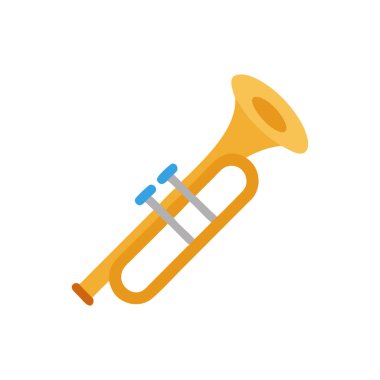 trompet enstrümanı düz stil simgesi