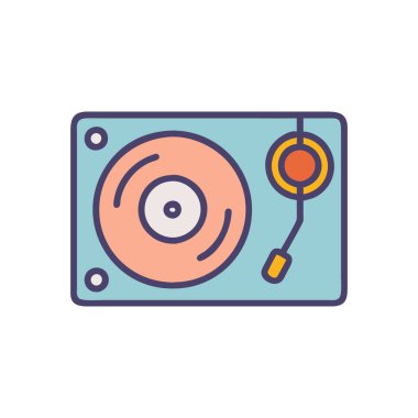 Vinil çalar müzik izole simgesi