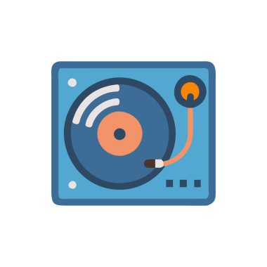 Müzik çalar vektör tasarımlı vinil oynatıcı