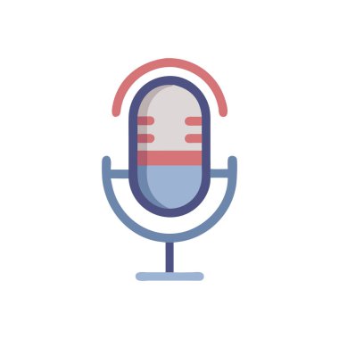 Konuşma kabarcığı satırlı mikrofon ve biçim ikonu vektör tasarımını doldur