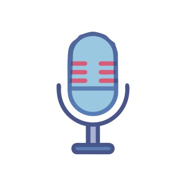 Beyaz arka plan üzerinde mikrofon şeffaf işareti izole mikrofon simge vektör