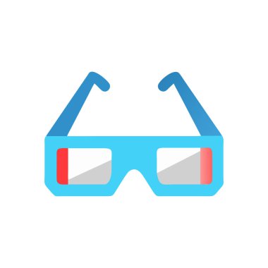 3d gözlük simgesi vektör düz tasarımı