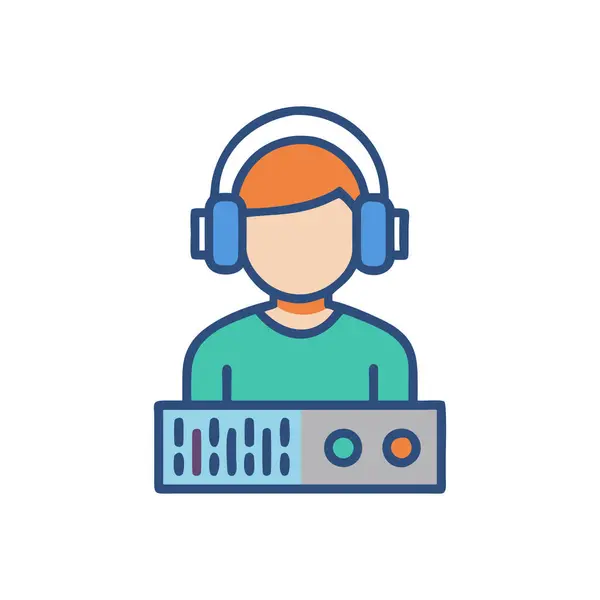 kulaklıklı oyuncu vektör illüstrasyon tasarımı