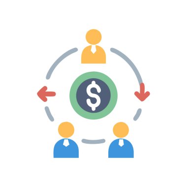 Dolar düz vektör simgesi