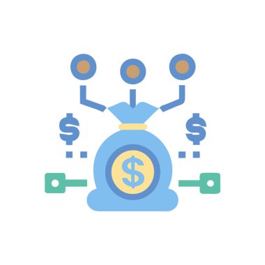 Beyaz arkaplanda iş vektörü düz simgesi