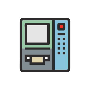 atm vektör düz renk simgesi