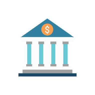 bank vektör renk çizgisi simgesi