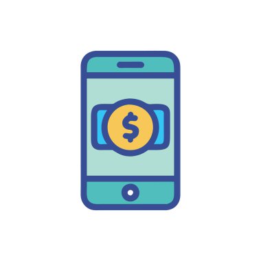 mobil vektör düz renk simgesi