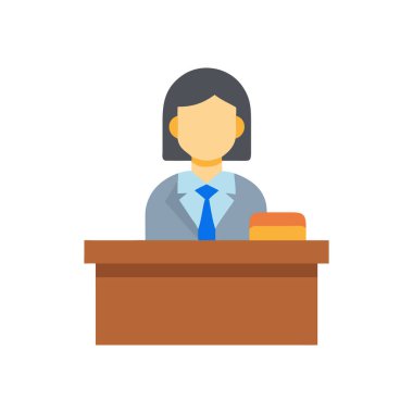 Ofis ve yönetici simgesinin vektör illüstrasyonu. Web için ofis ve işyeri hisse senedi koleksiyonu.