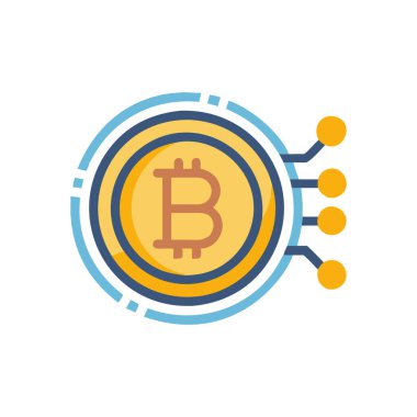 Blockchain teknoloji simge vektör çizim
