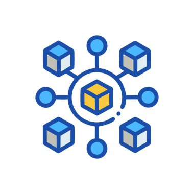 İş ve teknoloji simgesinin vektör illüstrasyonu